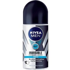 Rulldeodorant meestele Nivea Invisible Black & White 50 ml hind ja info | Deodorandid | kaup24.ee