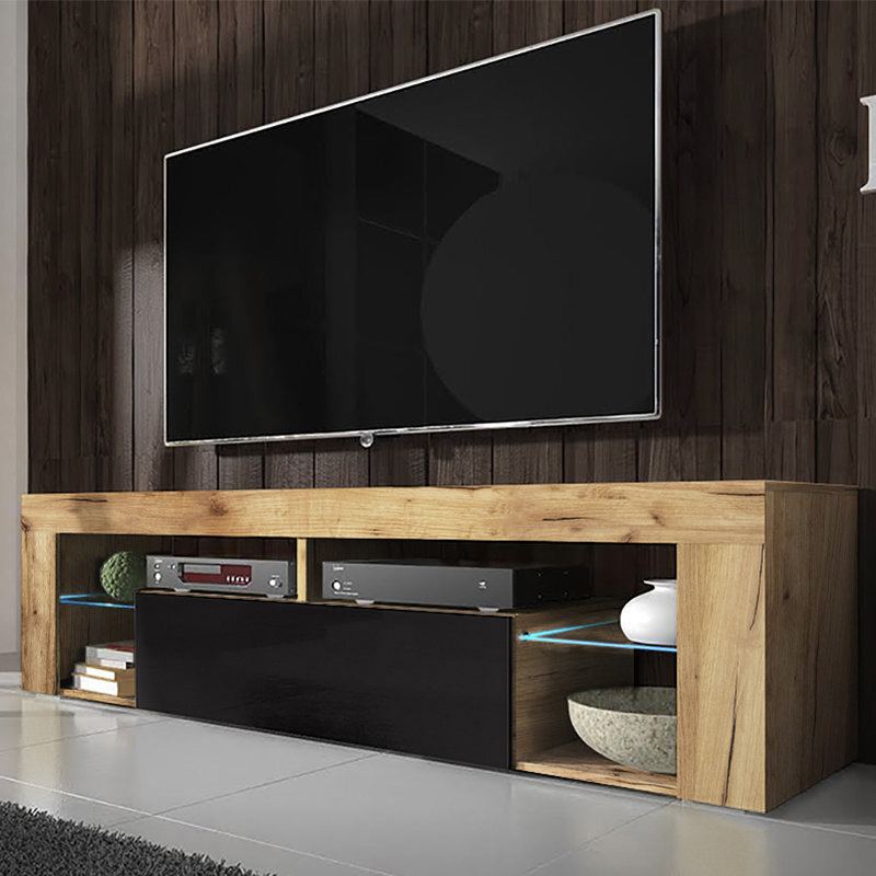 TV laud Hugo LED, pruun/must hind ja info | TV alused | kaup24.ee