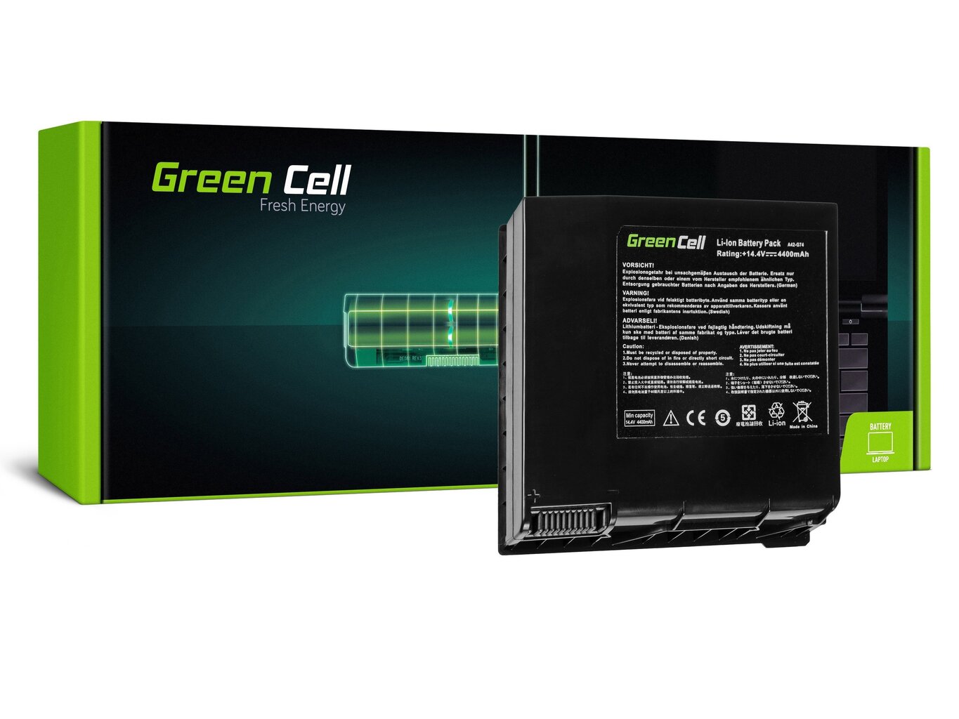 Sülearvuti aku Green Cell Laptop Battery for A42-G74 for G74 G74S G74J G74JH G74SX hind ja info | Sülearvuti akud | kaup24.ee