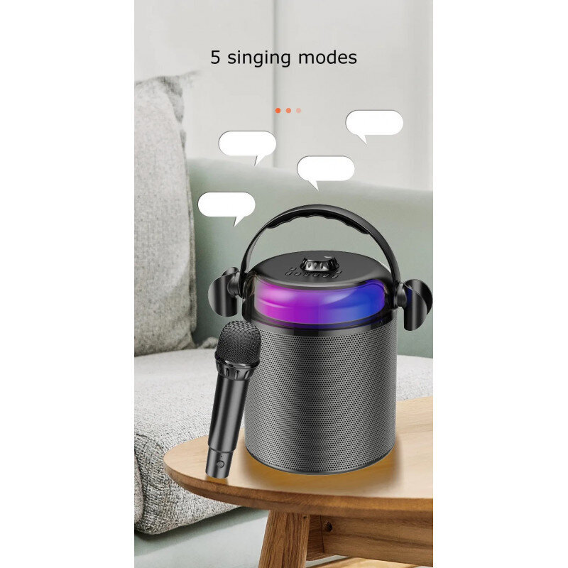 KITE traadita bluetooth kaasaskantav topeltmikrofoniga karaoke koos kõlariga (must) цена и информация | Mikrofonid | kaup24.ee