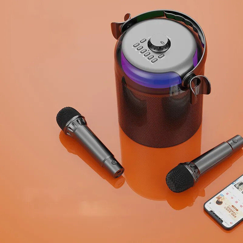 KITE traadita bluetooth kaasaskantav topeltmikrofoniga karaoke koos kõlariga (must) hind ja info | Mikrofonid | kaup24.ee