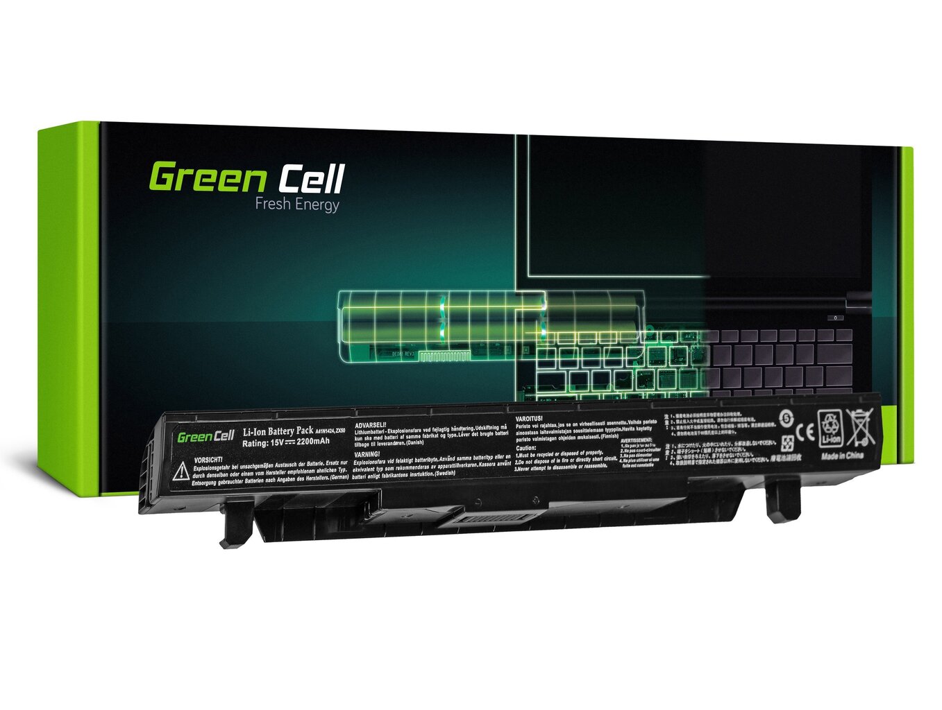 Sülearvuti aku Green Cell Laptop Battery for Asus GL552 GL552J GL552JX GL552V GL552VW GL552VX ZX50 ZX50J ZX50V цена и информация | Sülearvuti akud | kaup24.ee