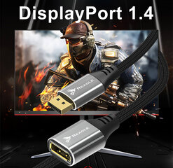 DisplayPort 1.4 DP 8K 4K@144Hz HDR 2M laiendaja hind ja info | Mobiiltelefonide kaablid | kaup24.ee