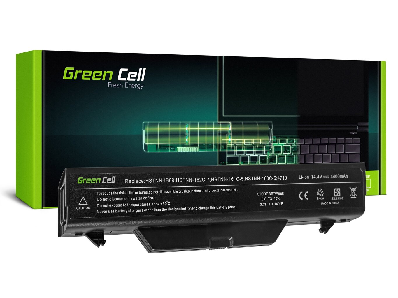 Sülearvuti aku Green Cell Laptop Battery for HSTNN-IB89 HSTNN-IB88 HP ProBook 4510 4511S 4515 4710 4720 hind ja info | Sülearvuti akud | kaup24.ee