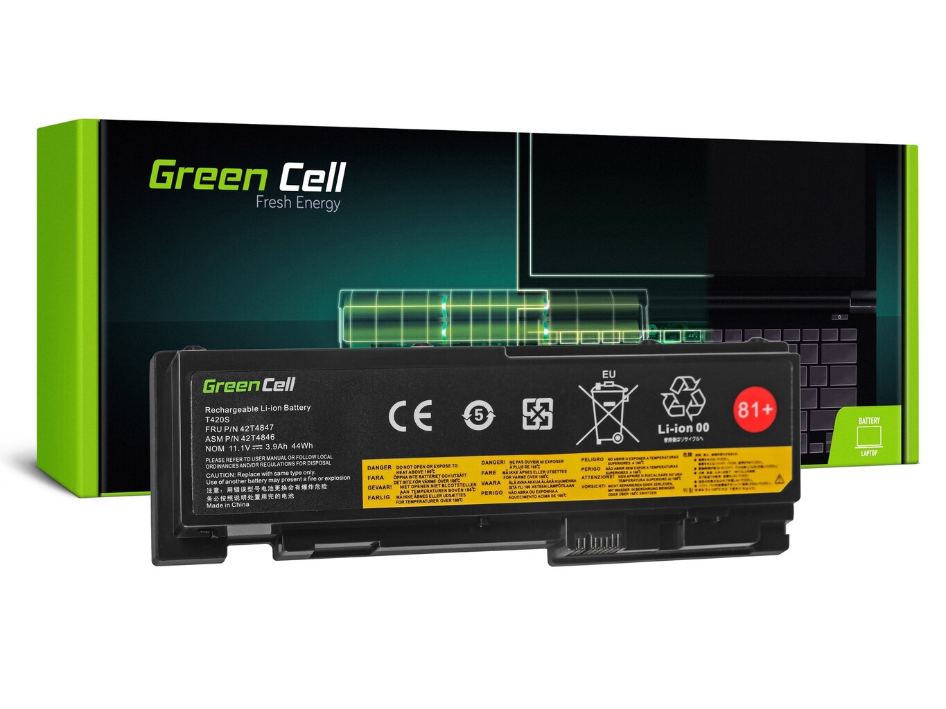 Green Cell Battery for Lenovo ThinkPad T420s T420si цена и информация | Sülearvuti akud | kaup24.ee