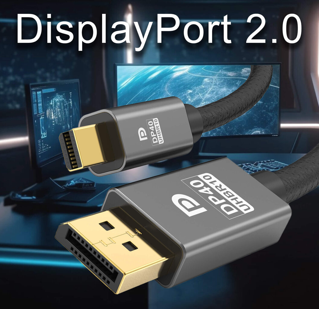 Reagle mini DisplayPort Ultra DP 2.0 8K 4K 240Hz 1.5M kaabel hind ja info | Lisatarvikud korpustele | kaup24.ee