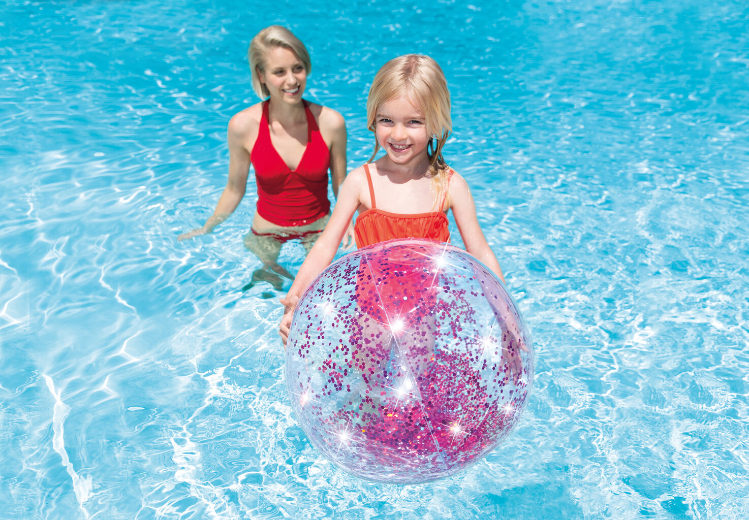 Täispuhutav pall Intex Glitter, 71 cm hind ja info | Täispuhutavad veemänguasjad ja ujumistarbed | kaup24.ee