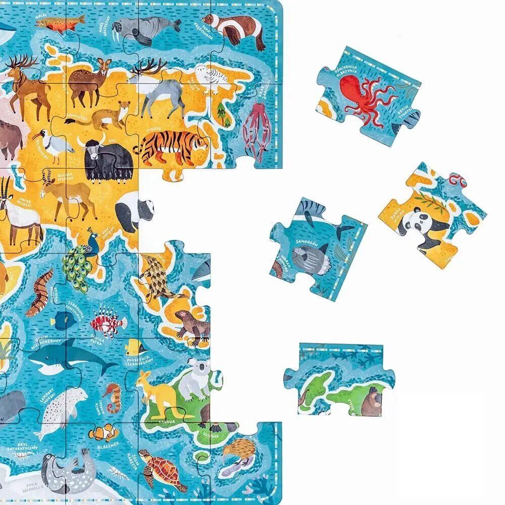 Pusle Puzzlove - World Map Animals, 60 tk. hind ja info | Pusled | kaup24.ee