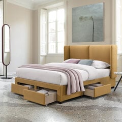Кровать SUGI с матрасом HARMONY DUO 160x200 см, желтая kaina ir informacija | Кровати | kaup24.ee