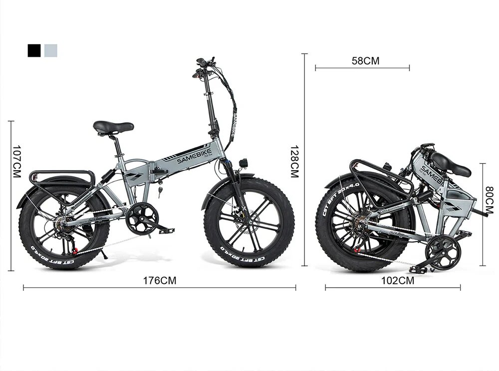 Kokkupandav elektriline jalgratas Samebike XWLX09 20", must hind ja info | Elektrirattad | kaup24.ee