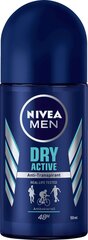 Rulldeodorant meestele Nivea Dry Active 50 ml цена и информация | Дезодоранты | kaup24.ee