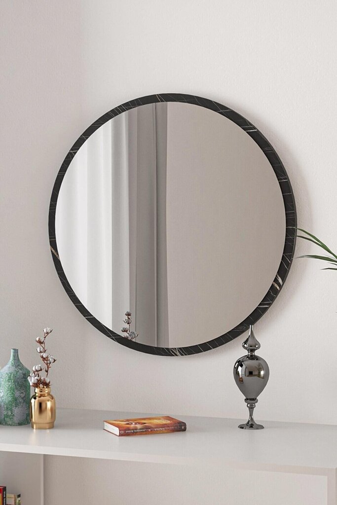 Dekoratiivne peegel, Asir, 60x60 cm, must/valge hind ja info | Peeglid | kaup24.ee