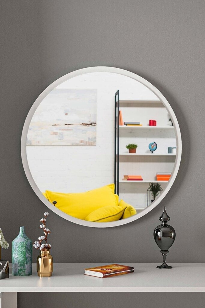 Dekoratiivne peegel, Asir, 50x60 cm, valge hind ja info | Peeglid | kaup24.ee
