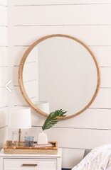 Декоративное зеркало Asir, 60х60 см, бежевый цена и информация | Подвесные зеркала | kaup24.ee