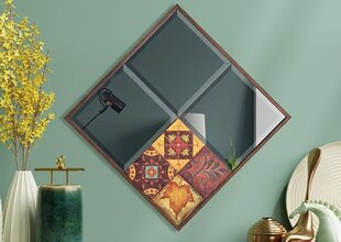 Dekoratiivne peegel, Asir, 60x45 cm, pruun/oranž цена и информация | Зеркала | kaup24.ee