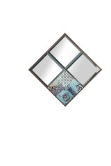 Декоративное зеркало Asir 60x45 см, коричневый/голубой цена и информация | Подвесные зеркала | kaup24.ee