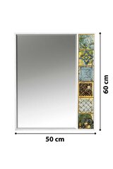 Dekoratiivne peegel, Asir, 50x62 cm, valge/roheline hind ja info | Peeglid | kaup24.ee