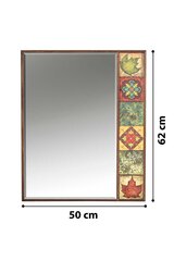 Dekoratiivne peegel, Asir, 50x62 cm, pruun/oranž цена и информация | Зеркала | kaup24.ee