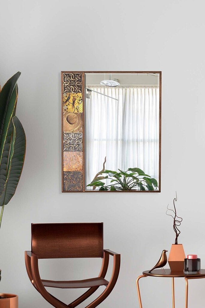 Dekoratiivne peegel, Asir, 50x62 cm, pruun hind ja info | Peeglid | kaup24.ee