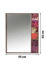Декоративное зеркало Asir, 50x62 см, темно-коричневый/розовый цена и информация | Зеркала | kaup24.ee