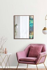 Декоративное зеркало Asir, 50x100 см, коричневый/бирюзовый цена и информация | Подвесные зеркала | kaup24.ee