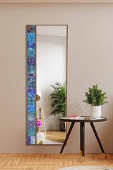 Dekoratiivne peegel, Asir, 50x152 cm, pruun/sinine hind ja info | Peeglid | kaup24.ee