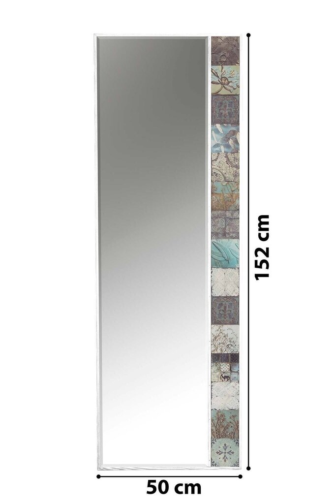 Dekoratiivne peegel, Asir, 50x152 cm, valge/beež hind ja info | Peeglid | kaup24.ee