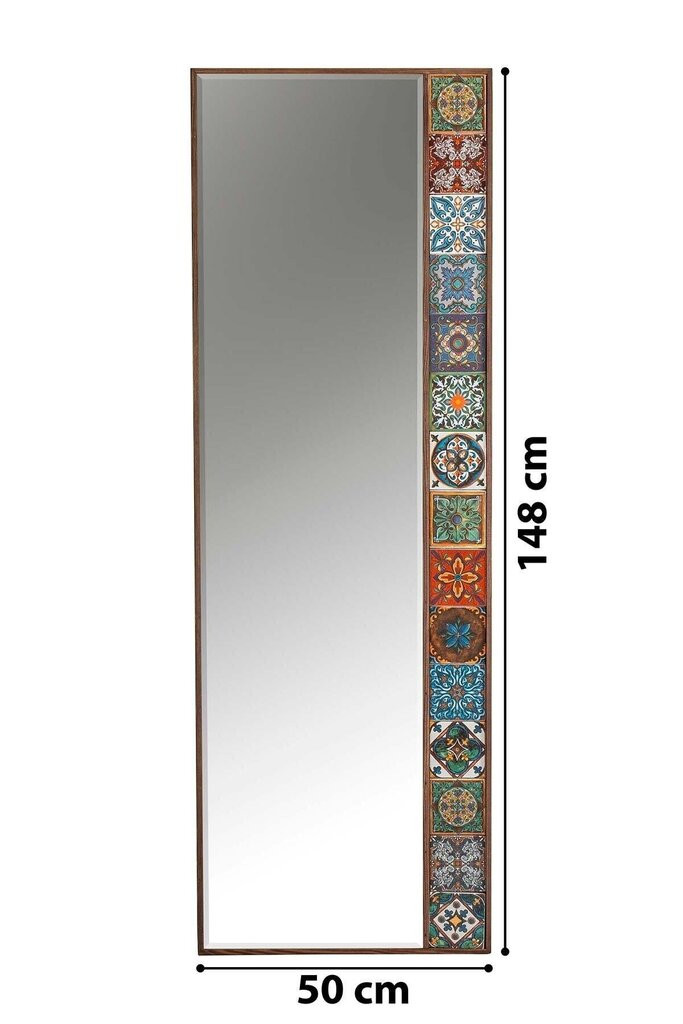 Dekoratiivne peegel Asir, 50x148 cm, pruun/oranž hind ja info | Peeglid | kaup24.ee