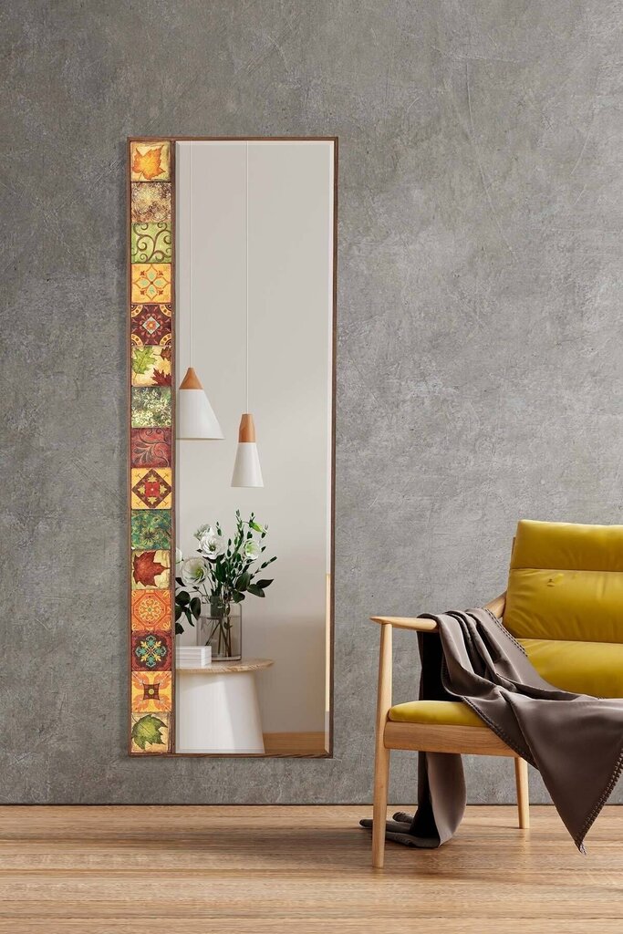 Dekoratiivne peegel Asir, 50x152 cm, pruun/oranž hind ja info | Peeglid | kaup24.ee