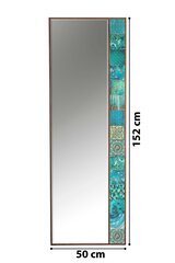 Dekoratiivne peegel Asir, 50x152cm, pruun/türkiissinine hind ja info | Peeglid | kaup24.ee