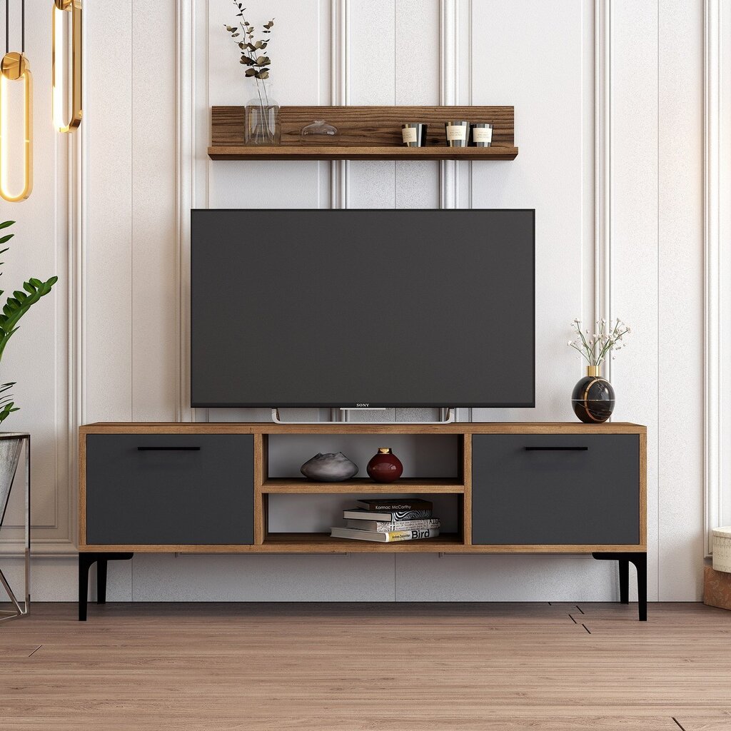 TV-üksus Asir, 140x48x30 cm, pruun/hall hind ja info | TV alused | kaup24.ee