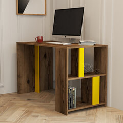 Учебный стол Asir, 120х75,4х60 см, коричневый/желтый цена и информация | Компьютерные, письменные столы | kaup24.ee