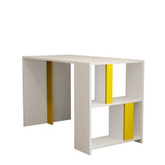Учебный стол Asir, 120х75,4х60 см, белый/желтый цена и информация | Компьютерные, письменные столы | kaup24.ee