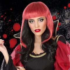 Halloweeni parukas 57702 Punane Must hind ja info | Karnevali kostüümid | kaup24.ee