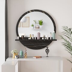 Dekoratiivne peegel Asir, must цена и информация | Зеркала | kaup24.ee