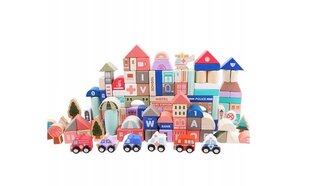 Образовательный набор деревянных блоков, Город 115 шт. цена и информация | Развивающие игрушки | kaup24.ee