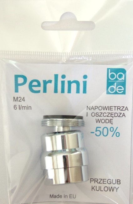 Kroomitud pöörel (üldine) 24M veesäästliku aeraatoriga, veevool 6l/min, kummist tihendiga цена и информация | Valamu ja segisti tarvikud | kaup24.ee