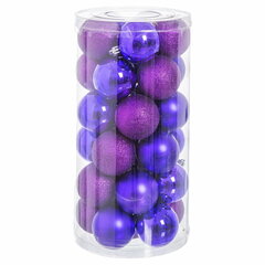 Ёлочные шарики Фиолетовый Пластик Пурпурин 6 x 6 x 6 cm (30 штук) цена и информация | Ёлочные игрушки | kaup24.ee