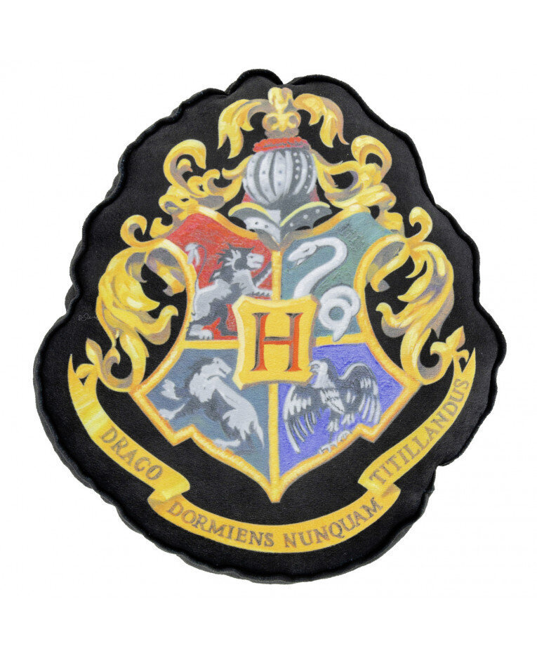 Harry Potteri padi - Sigatüüka vapp, must 37x32x5 cm litsentseeritud toode, originaal hind ja info | Dekoratiivpadjad ja padjakatted | kaup24.ee