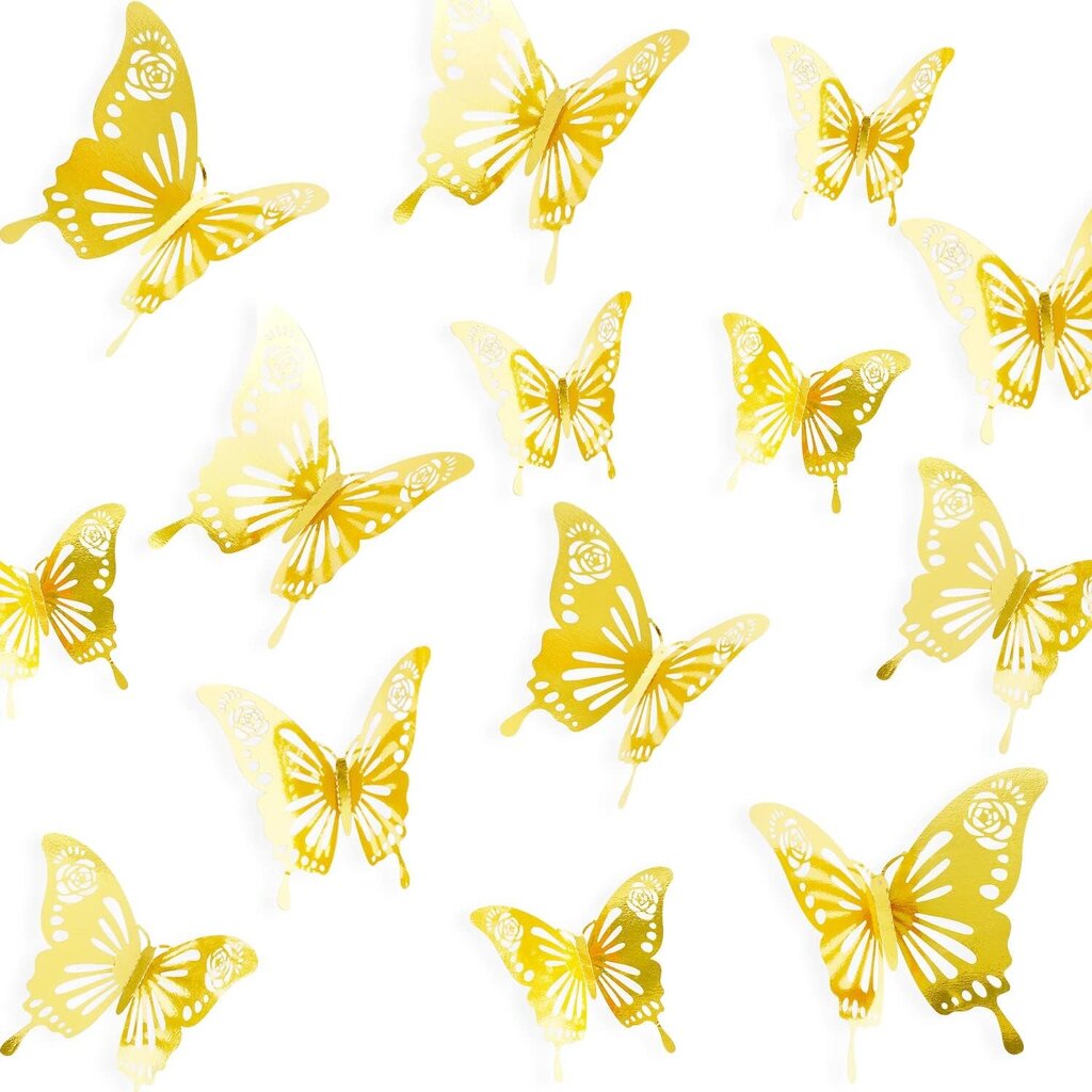 GoGou 3D liblikakleebised, 24 tk. hind ja info | Aplikatsioonid, dekoratsioonid, kleebised | kaup24.ee