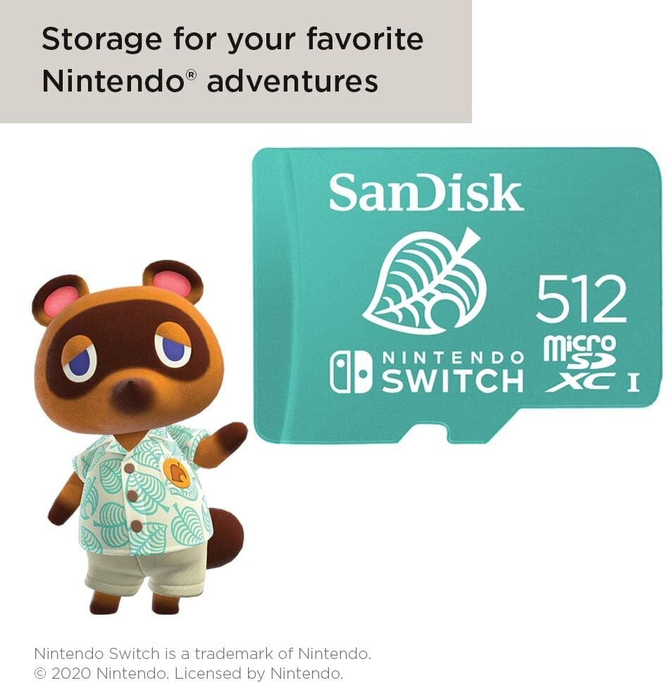 SanDisk microSDXC 512GB UHS-I Card for Nintendo Switch hind ja info | Mängukonsoolide lisatarvikud | kaup24.ee