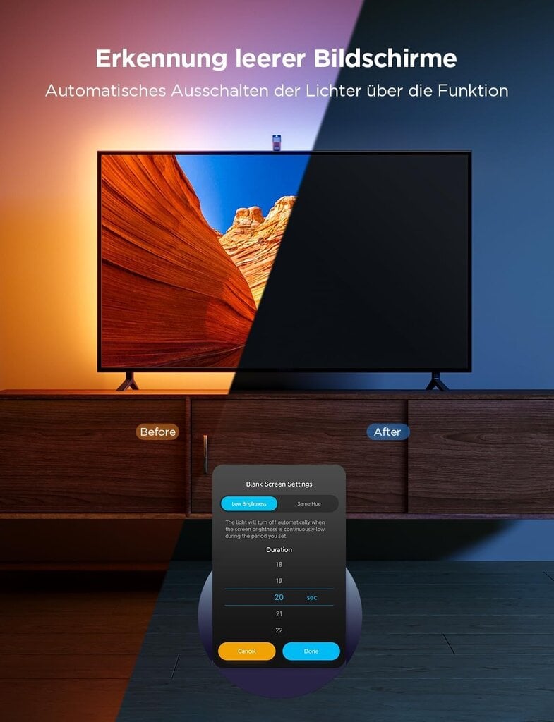 Govee TV Backlight 3 Lite with Fish-Eye 55cm-65cm цена и информация | Smart TV tarvikud | kaup24.ee