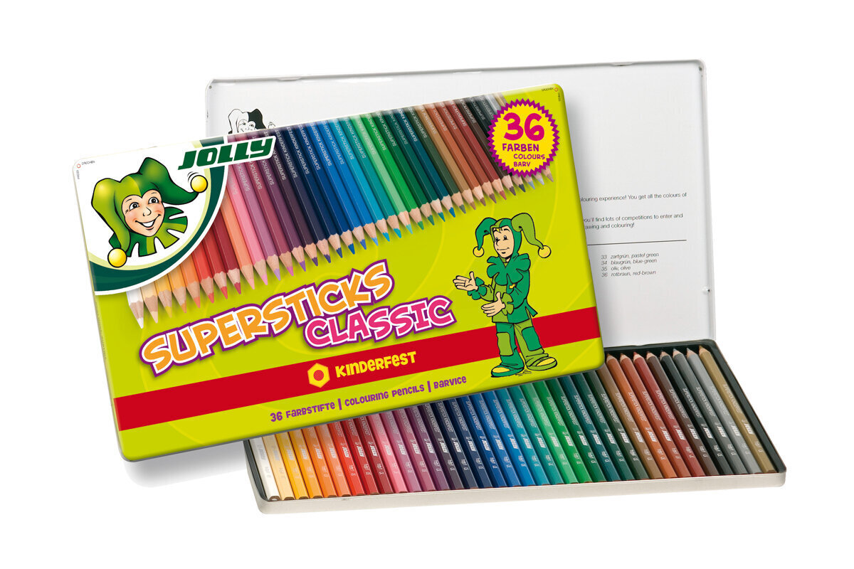 Värvilised kuusnurksed pliiatsid Classic, Jolly, 36 tk hind ja info | Kunstitarbed, voolimise tarvikud | kaup24.ee