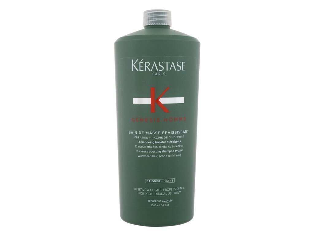 Šampoon nõrkadele, rabedatele juustele Kerastase Genesis Homme, 1000 ml hind ja info | Šampoonid | kaup24.ee