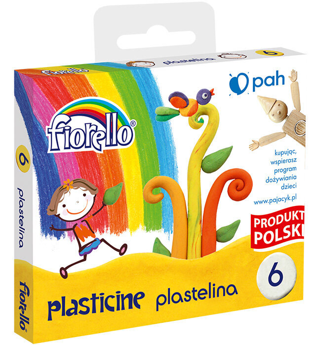 Plastiliin Fiorello, 6 värvi цена и информация | Kunstitarbed, voolimise tarvikud | kaup24.ee