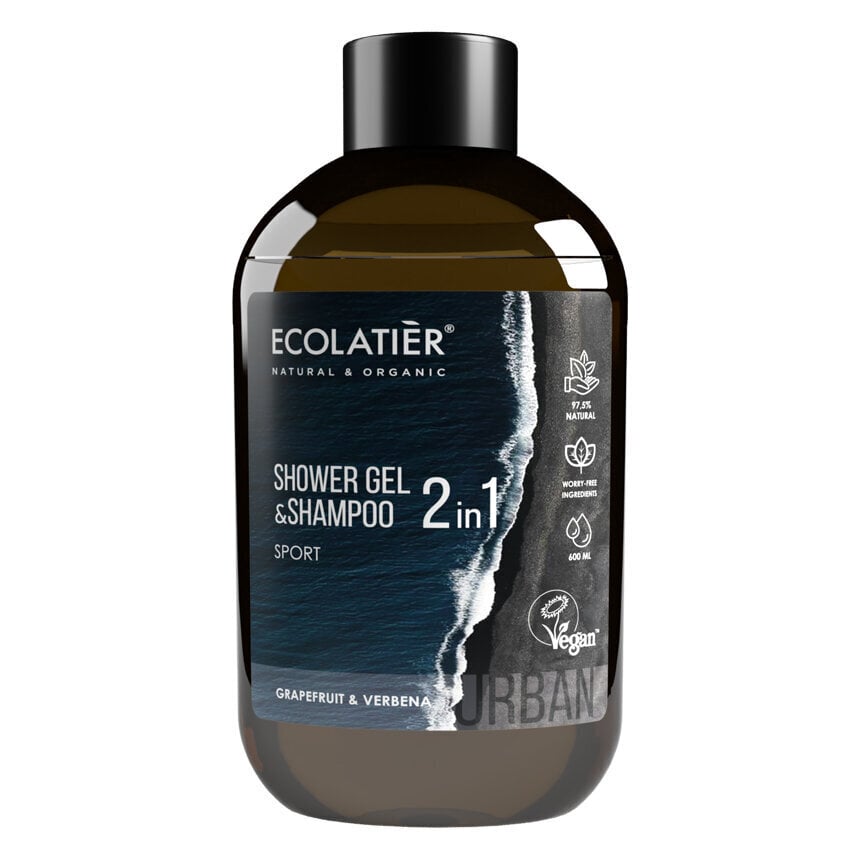 Dušigeel ja šampoon 2-in-1 Sport Ecolatier Urban, 600 ml цена и информация | Dušigeelid, õlid | kaup24.ee