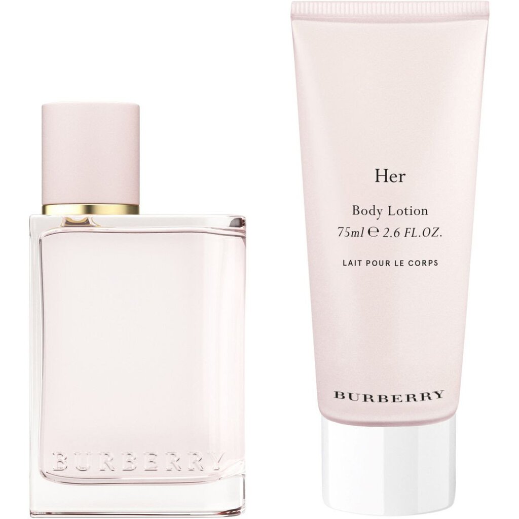 Komplekt Burberry Her: parfüümvesi EDP naistele 50 ml + kehakreem 75 ml hind ja info | Naiste parfüümid | kaup24.ee