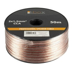 Аудиокабель Libox Kabel głośnikowy 2x1,50 мм LB0008-50 50 м Прозрачный цена и информация | Кабели и провода | kaup24.ee