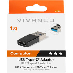 Vivanco adapter USB-A 3.1 – USB-C (45351) цена и информация | Кабели и провода | kaup24.ee