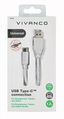 Vivanco, USB-C, 1,2 m hind ja info | Kaablid ja juhtmed | kaup24.ee